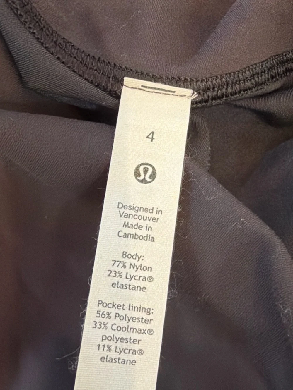 lululemon athletica Black Leggings with White Side Logo